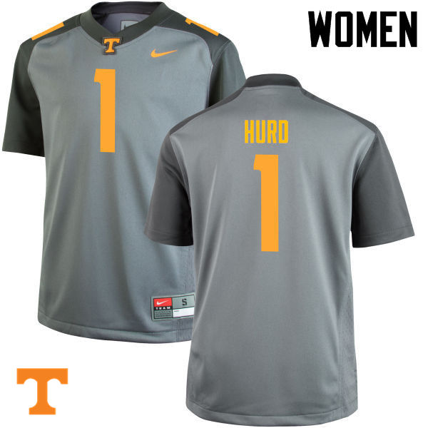 Women #1 Jalen Hurd Tennessee Volunteers College Football Jerseys-Gray - Click Image to Close